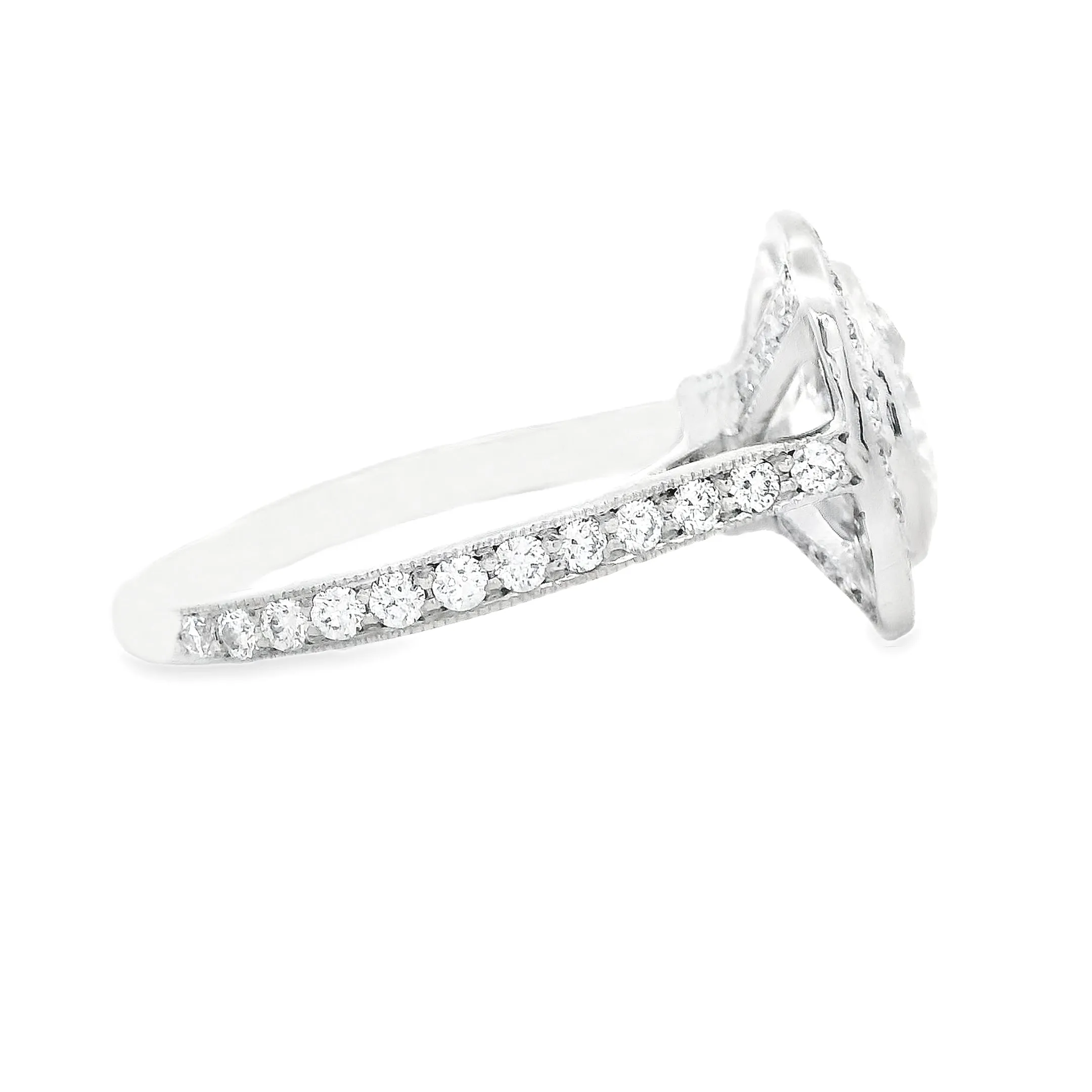 2.66ct Platinum Cushion Cut Diamond Halo Engagement Ring
