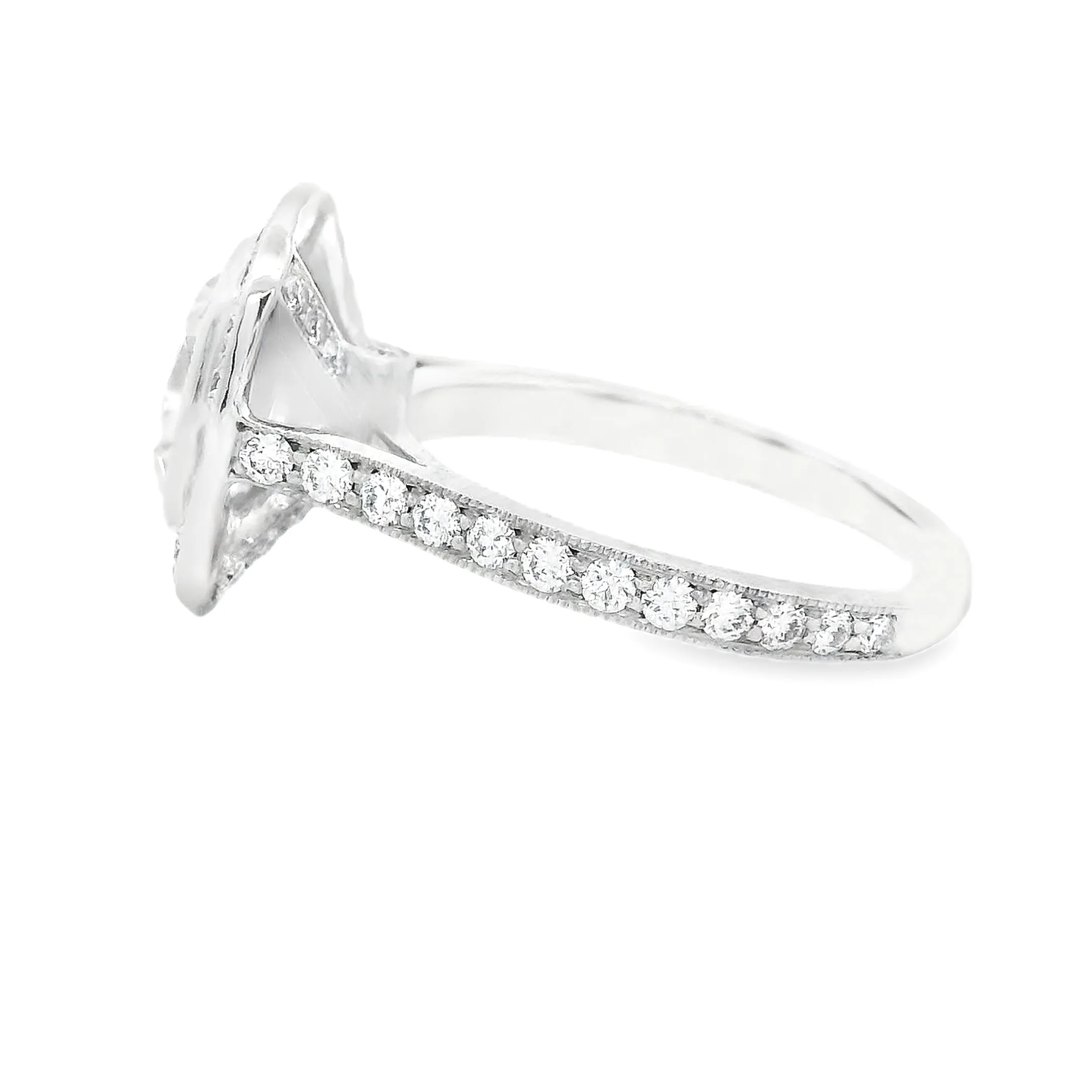 2.66ct Platinum Cushion Cut Diamond Halo Engagement Ring