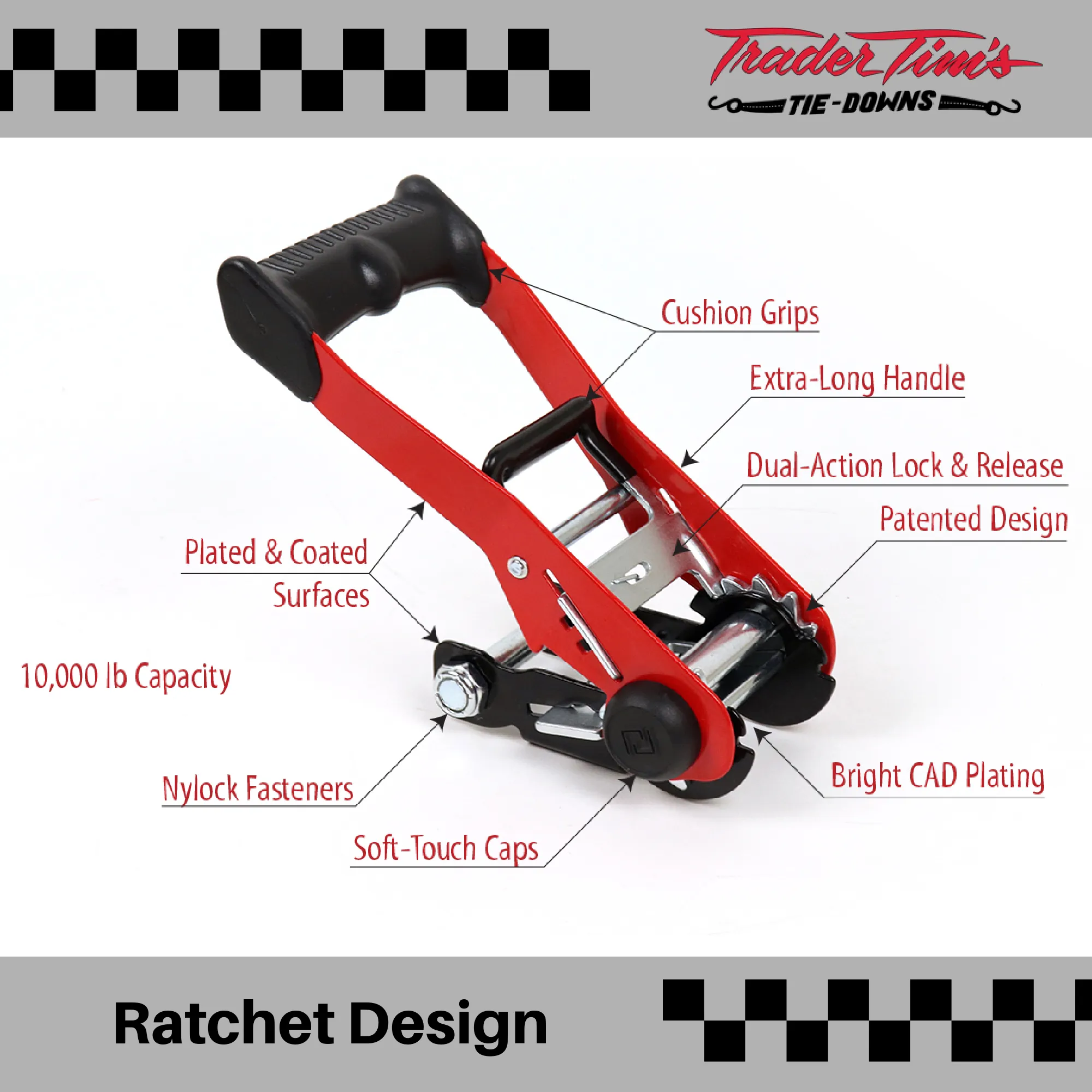 9 Piece 1" x 8' Ratchet Tie-Down with Soft Tie Kit