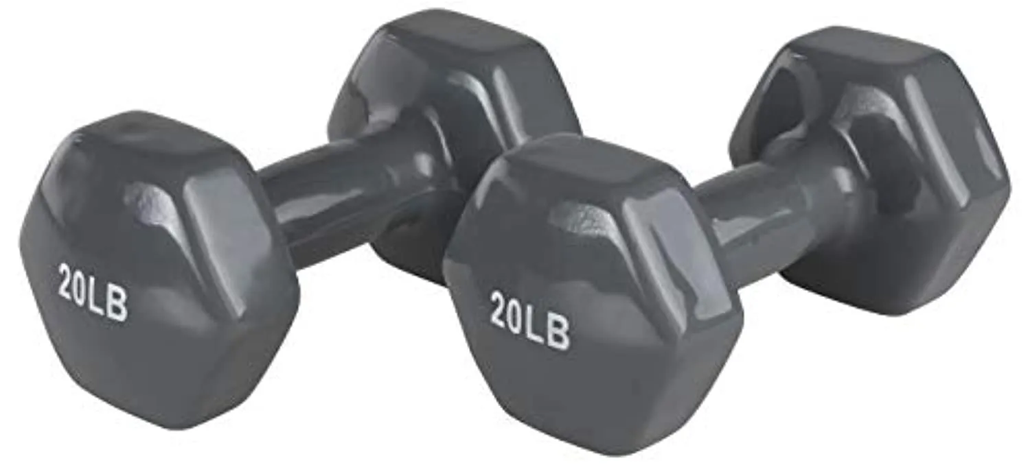 Amazon Basics Vinyl Coated Hand Weight Dumbbell Pair, Set of 2