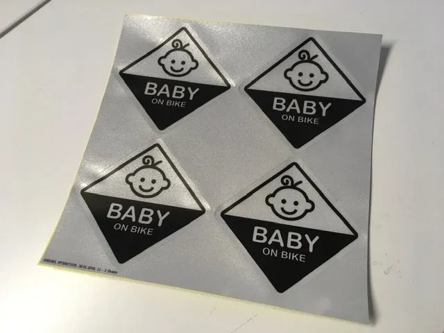 Baby on Bike - Child Bike Seat Reflective Stickers - Diamond