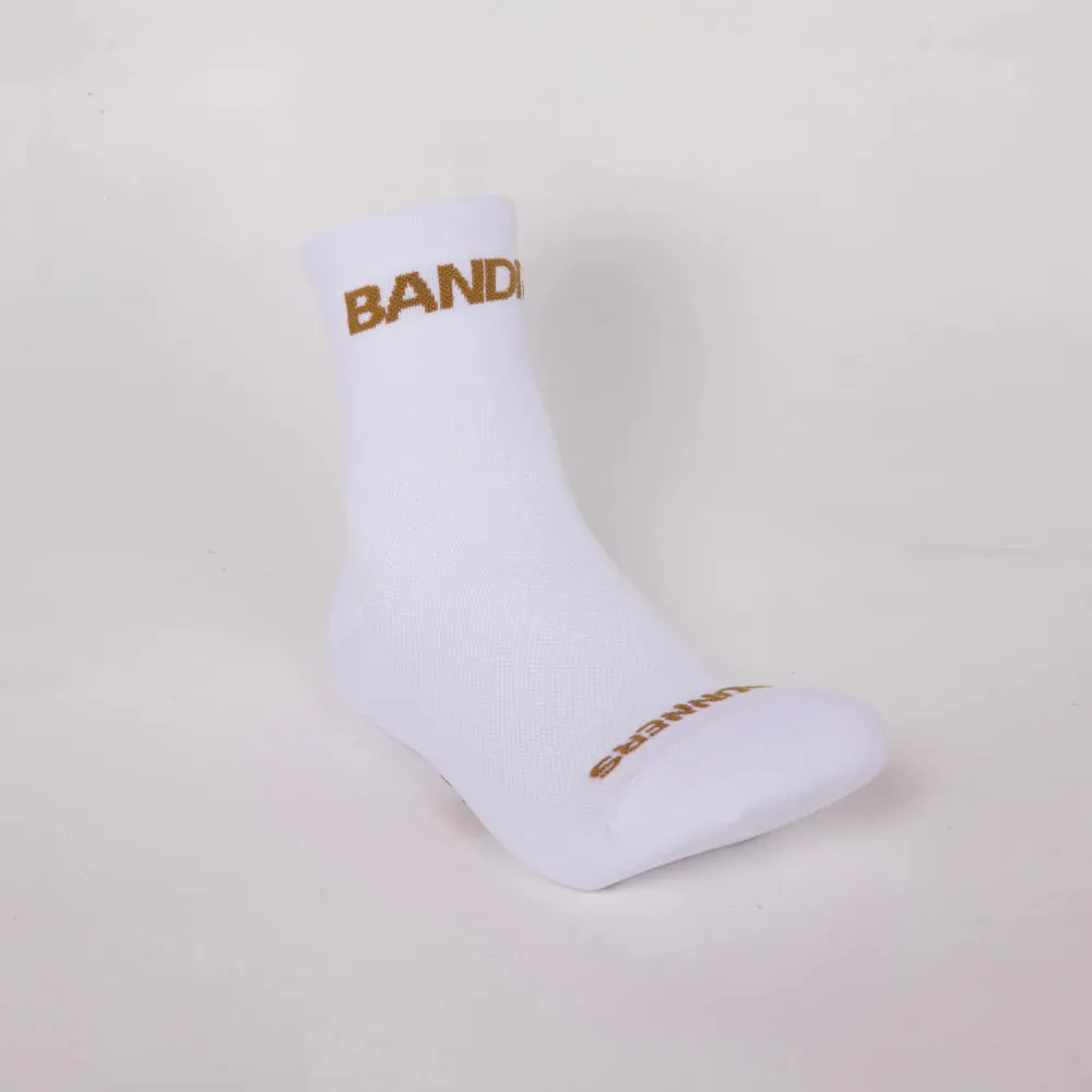 Bandit Running Lite Run Quarter Socks - White with Honey - 2 Pack