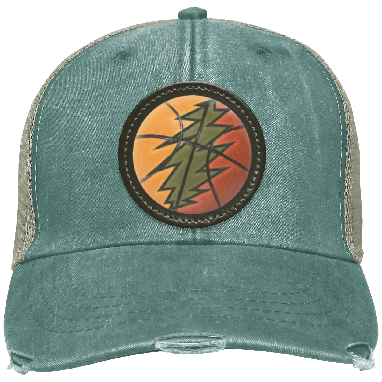 Basketball Bolt - Distressed Ollie Cap - Circle Patch