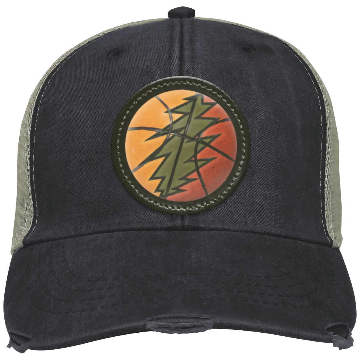 Basketball Bolt - Distressed Ollie Cap - Circle Patch