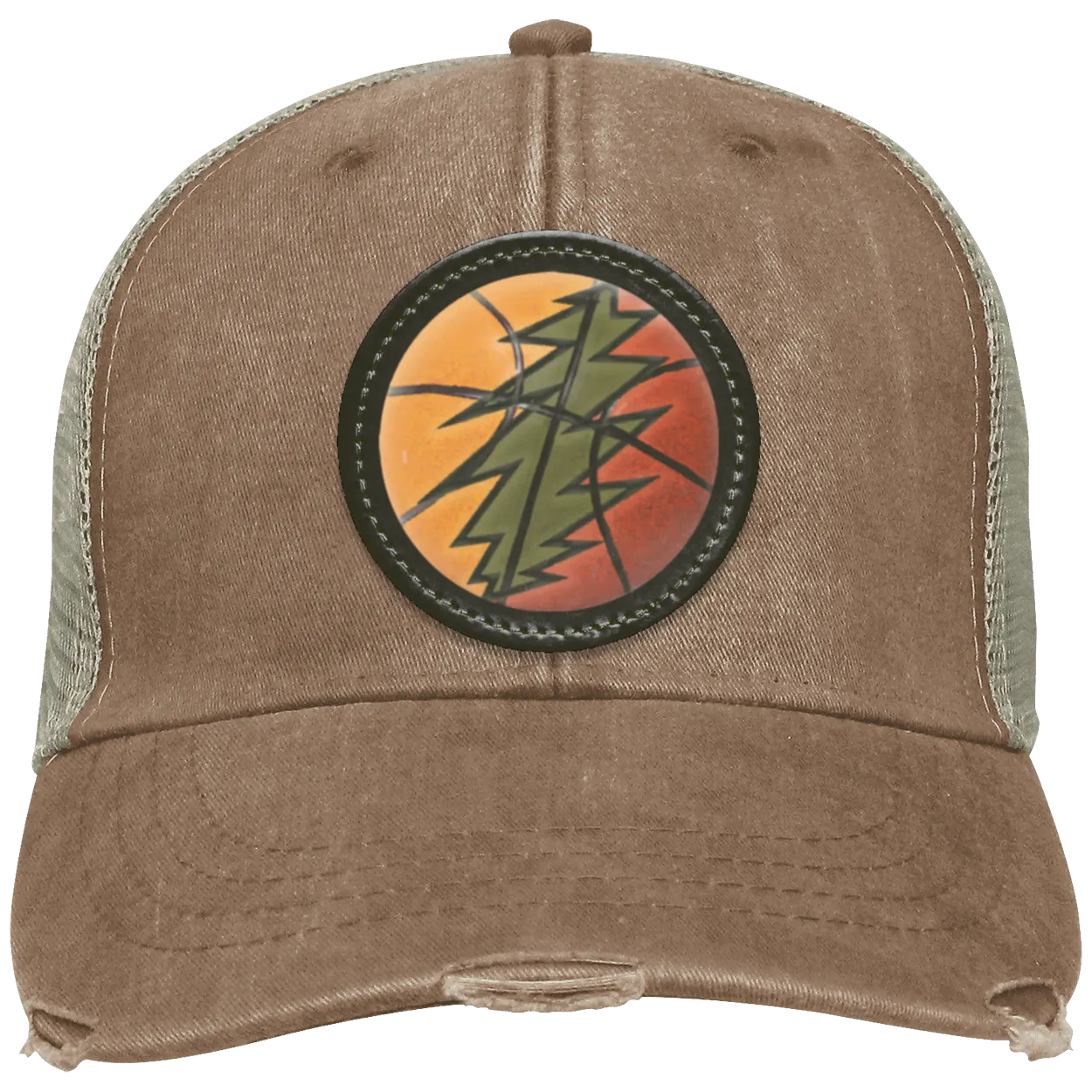 Basketball Bolt - Distressed Ollie Cap - Circle Patch