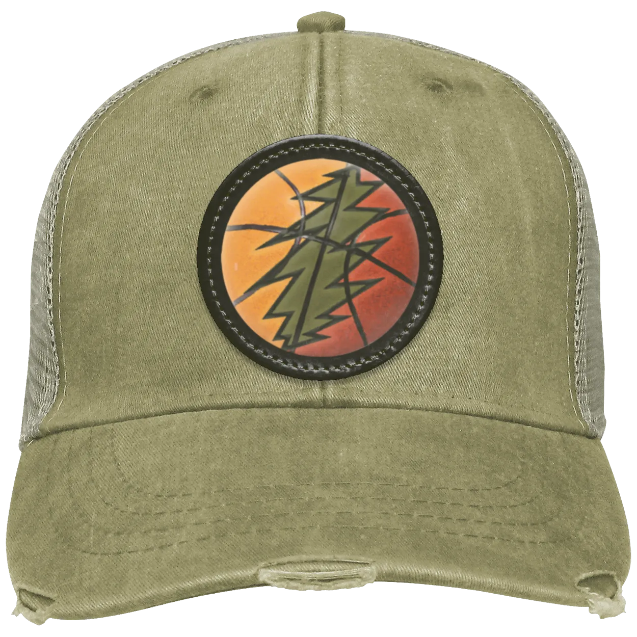 Basketball Bolt - Distressed Ollie Cap - Circle Patch