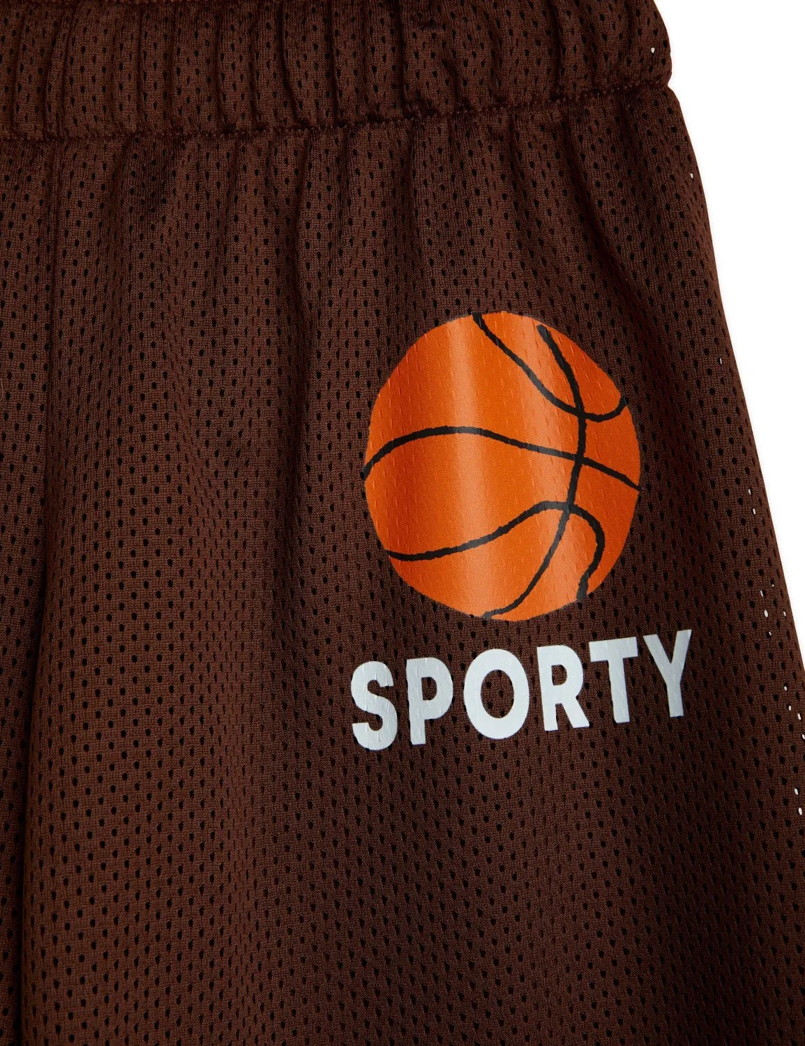 Basketball Mesh Shorts in Brown by Mini Rodini