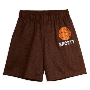 Basketball Mesh Shorts in Brown by Mini Rodini