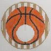 Basketball Monogram Round