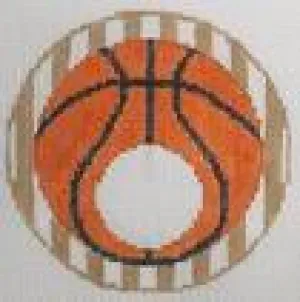 Basketball Monogram Round