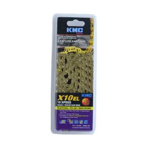Bike Chain KMC X10EL X2.0 10 SPEED CHAIN – Gold, professional grade