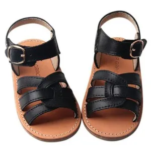 Black - Desert Sandal - US Size 5-9 - Hard Sole