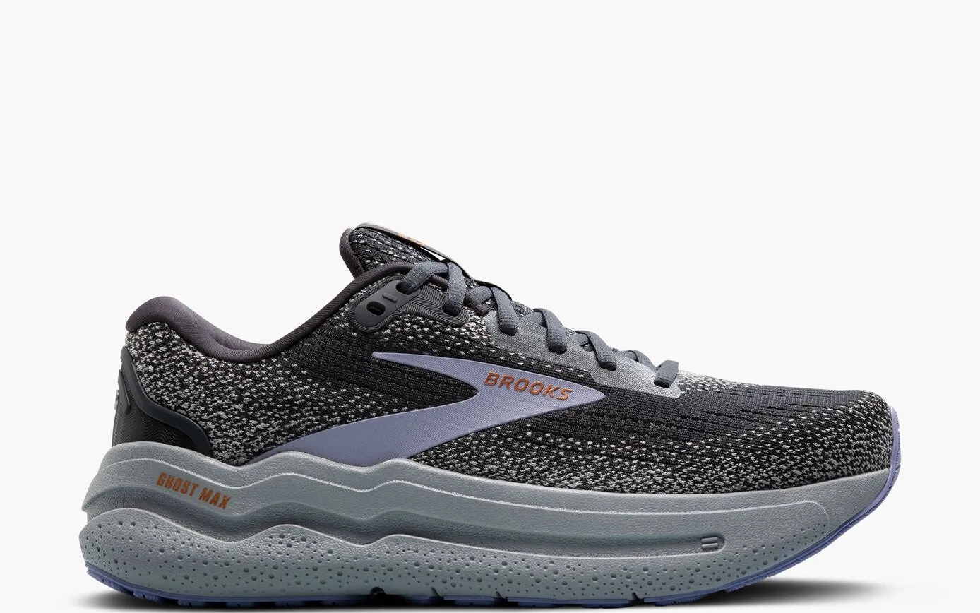 Brooks Ghost Max 2 Women's Running Shoe in Orchid Ice/Plum/Coconut & Ebony/Sweet Lavender/Alloy Available in Wide Widths