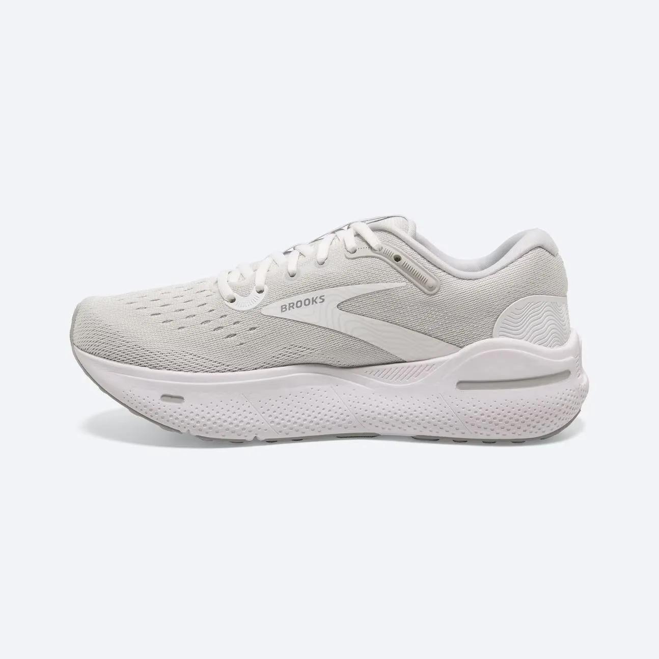 Brooks Men's Ghost Max - White/Oyster/Metallic Silver