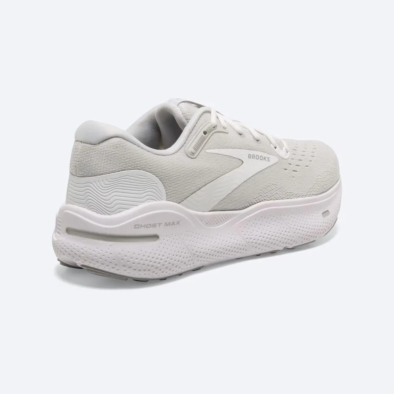 Brooks Men's Ghost Max - White/Oyster/Metallic Silver