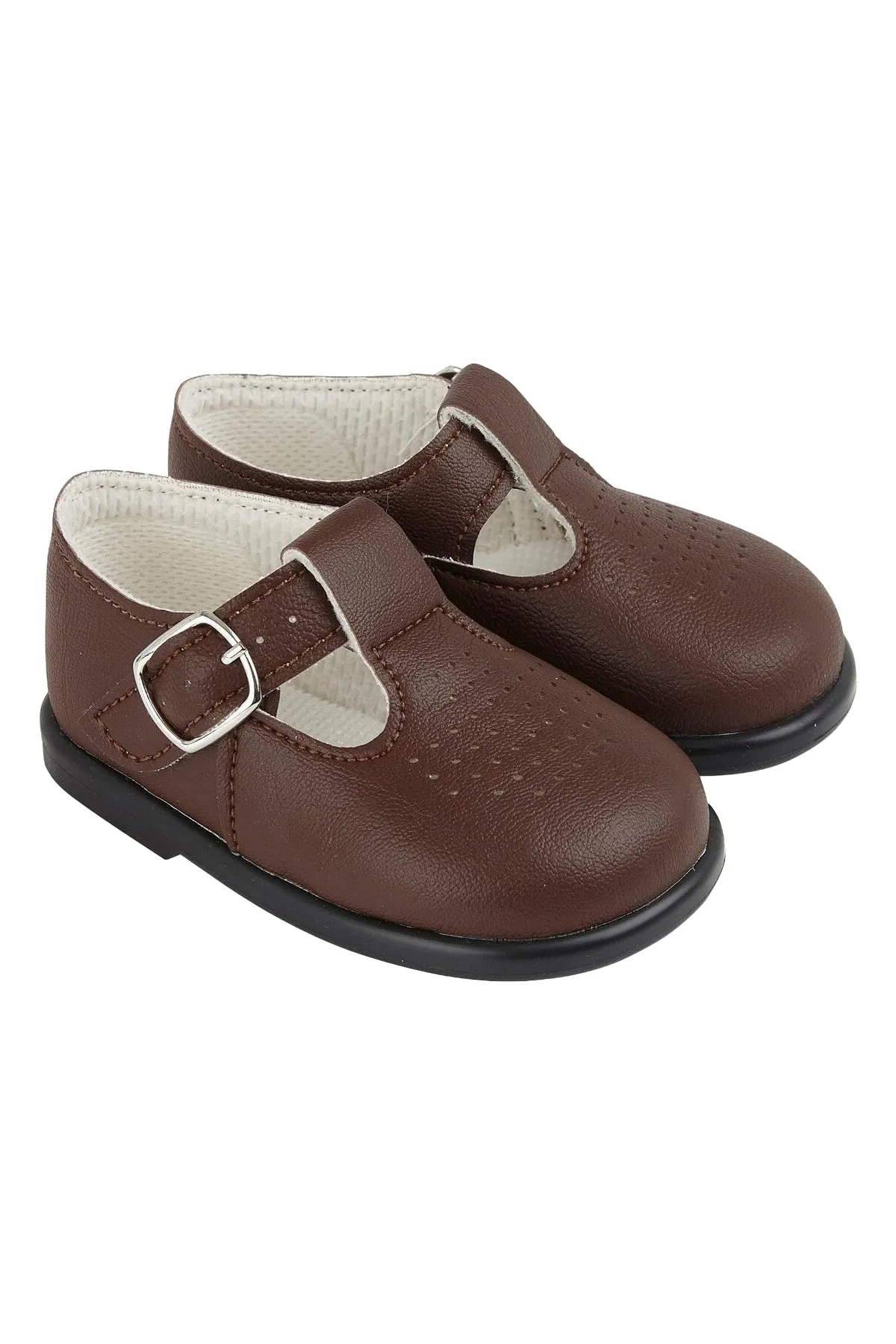 Brown T-Bar Hard Sole Shoes