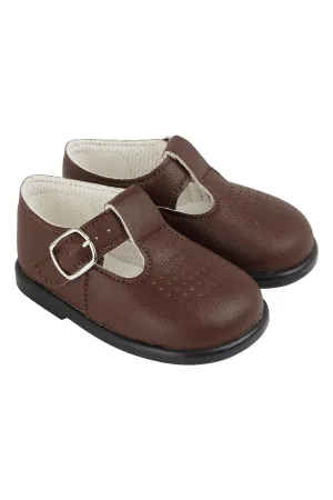Brown T-Bar Hard Sole Shoes
