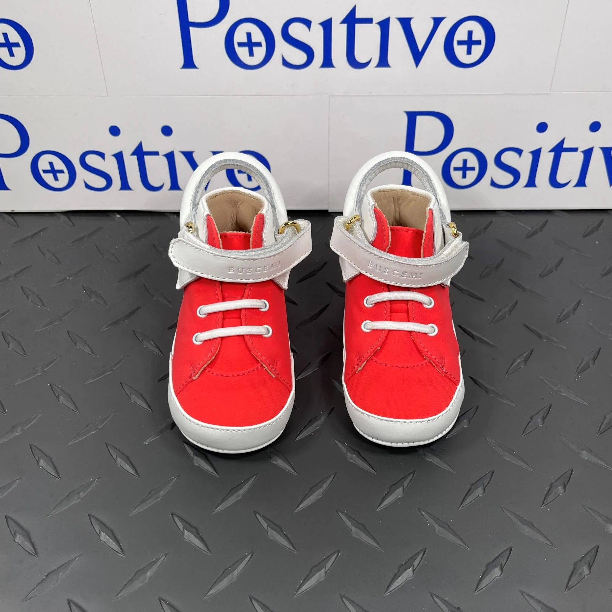 Buscemi 100MM Baby Neon Pink/White Leather Sneakers