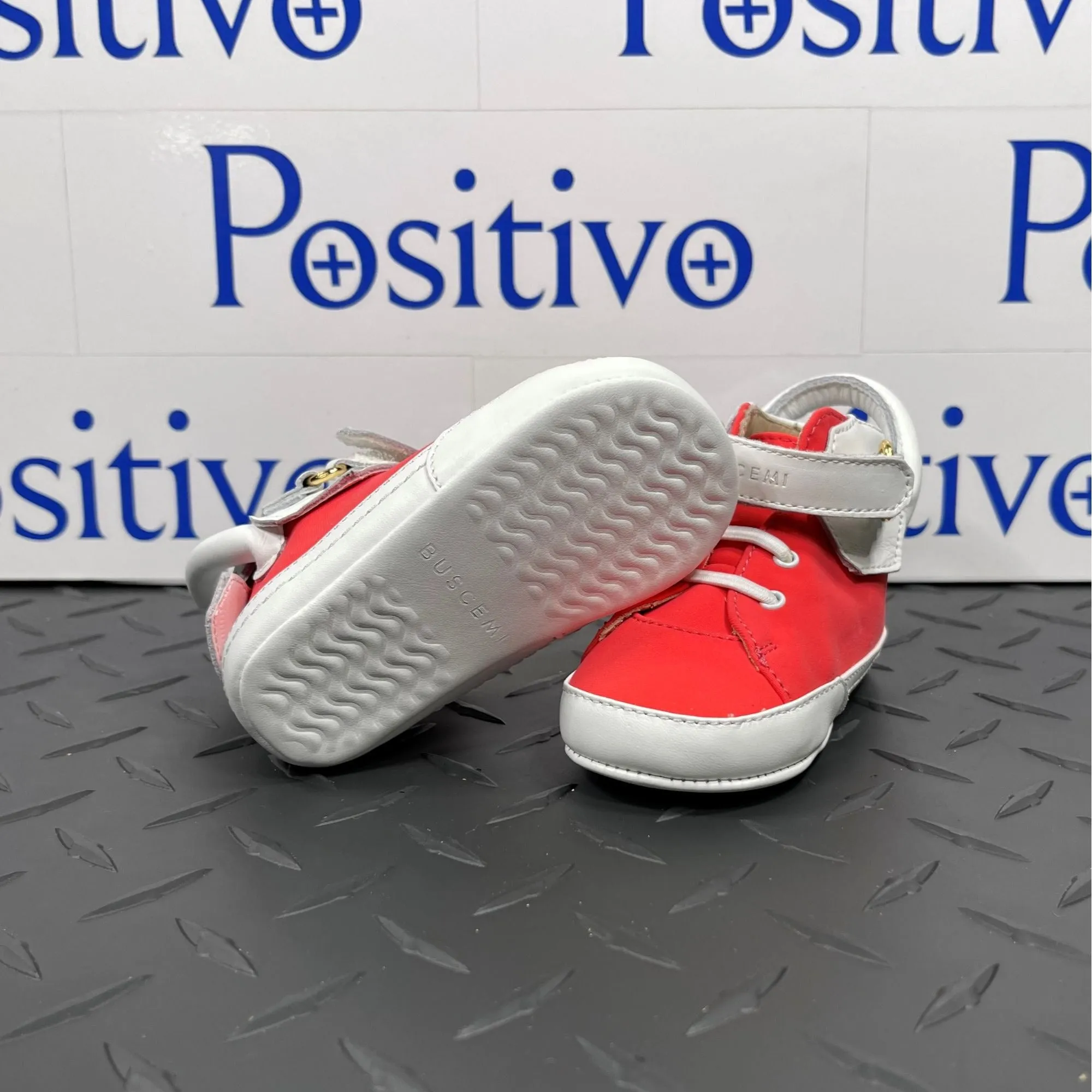 Buscemi 100MM Baby Neon Pink/White Leather Sneakers
