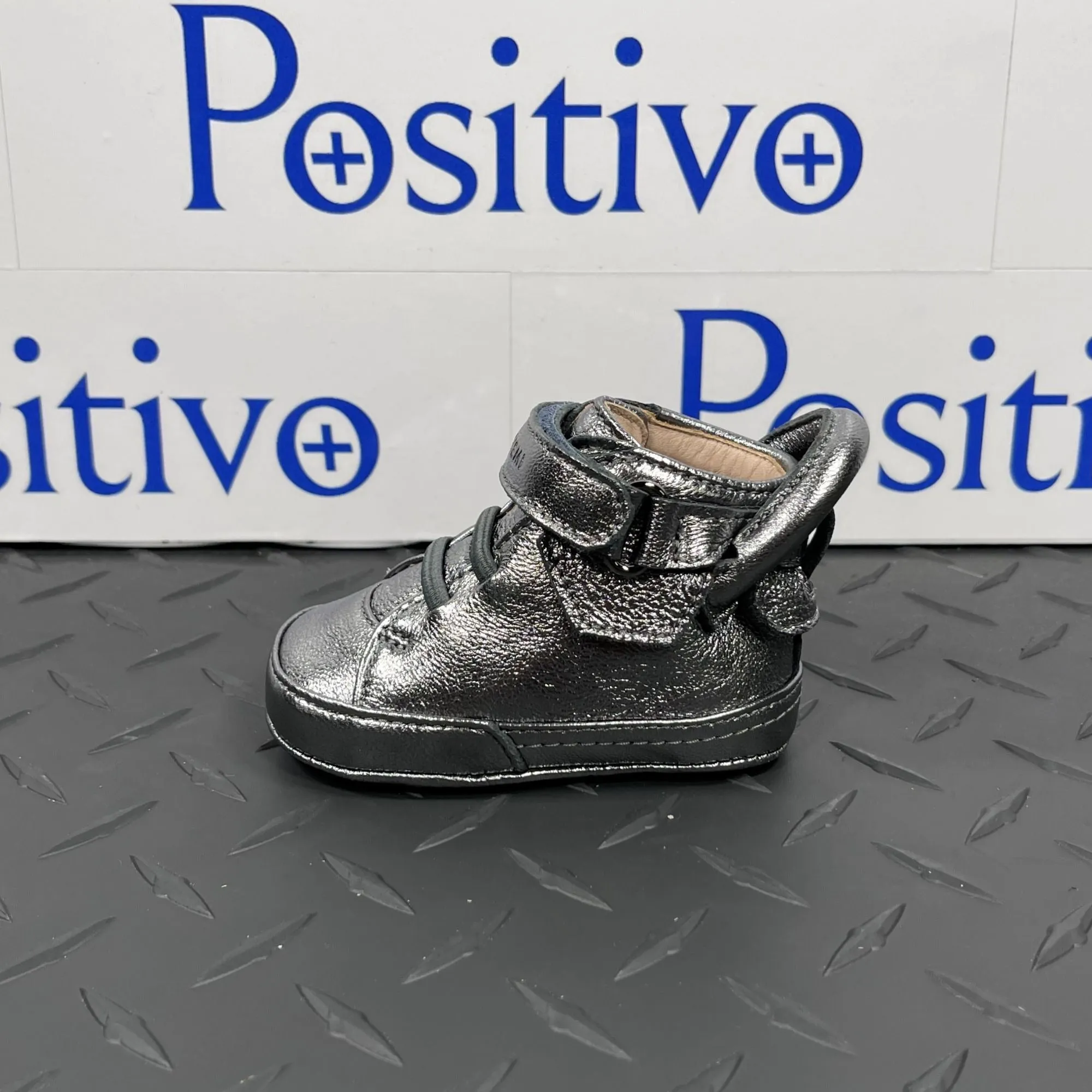 Buscemi Baby 100MM Baby Metal Silver Leather Sneakers
