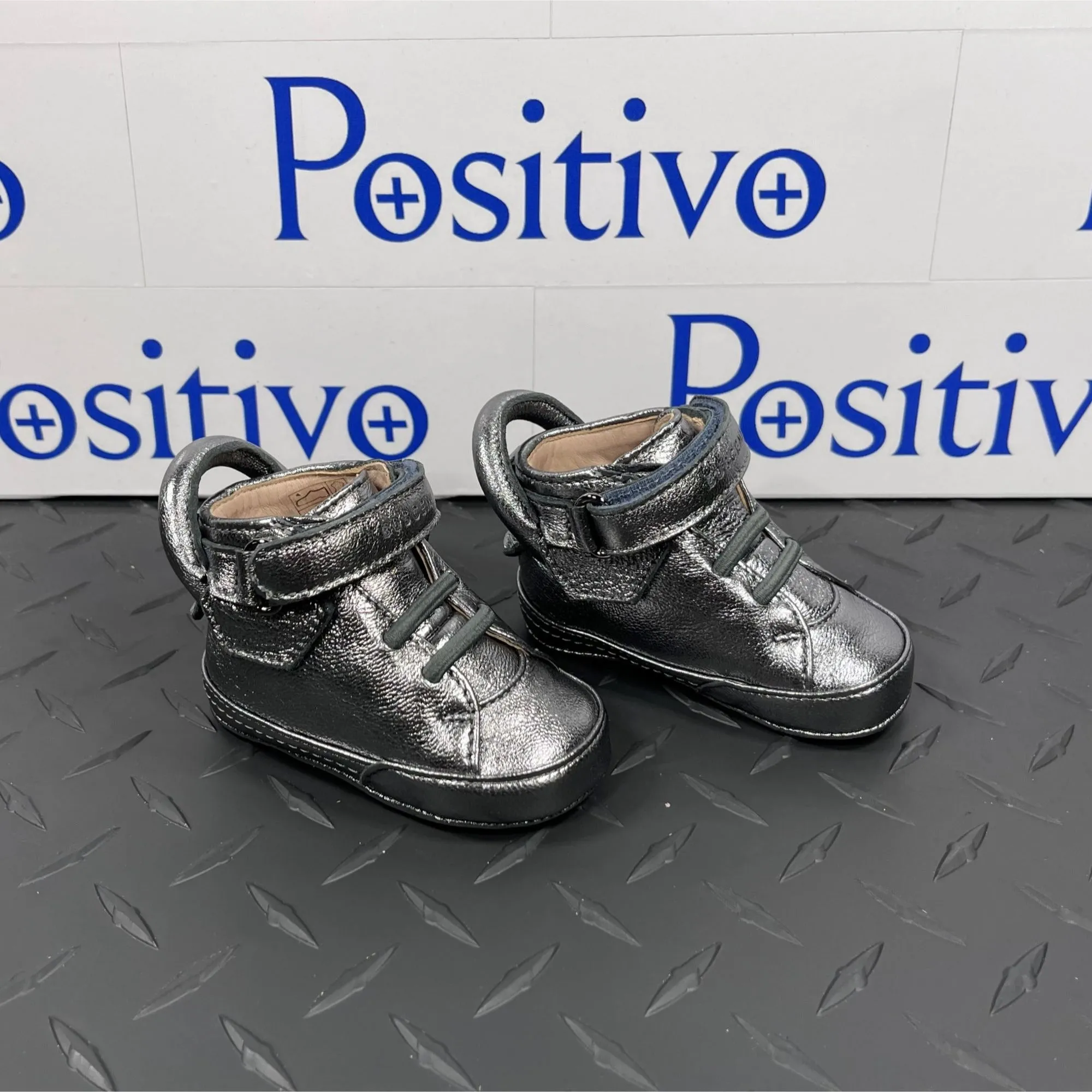 Buscemi Baby 100MM Baby Metal Silver Leather Sneakers