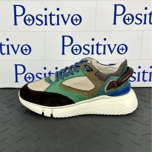 Buscemi Women's Veloce Brown/Green Leather Sneakers SAMPLE