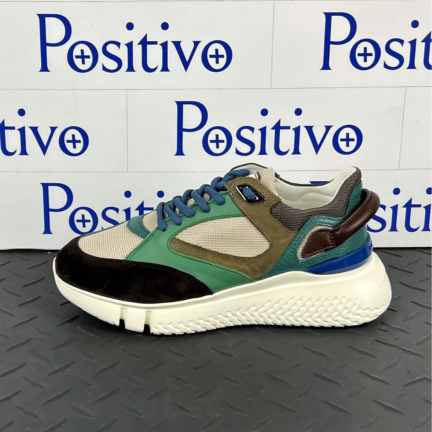 Buscemi Women's Veloce Brown/Green Leather Sneakers SAMPLE