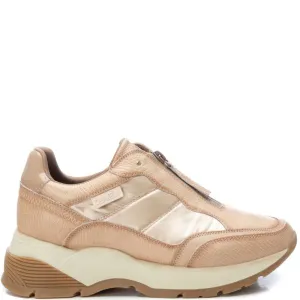 Carmela Neutral Front Zip Sneakers