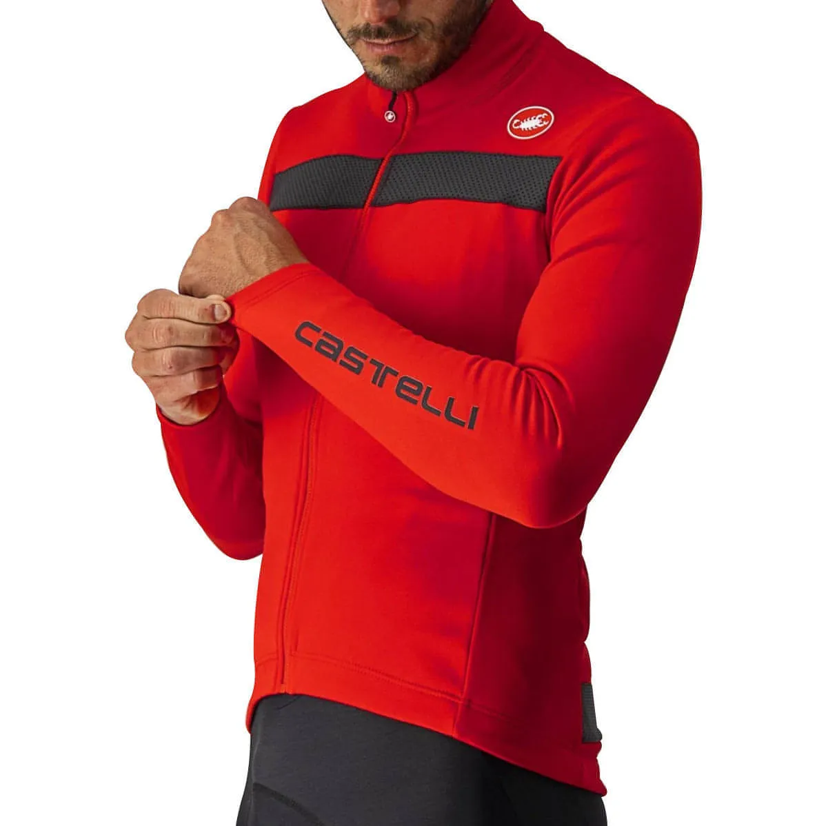 Castelli Puro 3 Long Sleeve Mens Cycling Jersey - Red