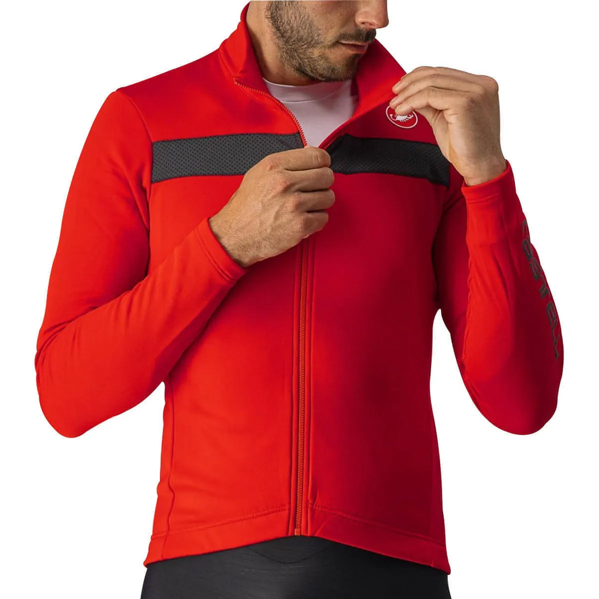 Castelli Puro 3 Long Sleeve Mens Cycling Jersey - Red