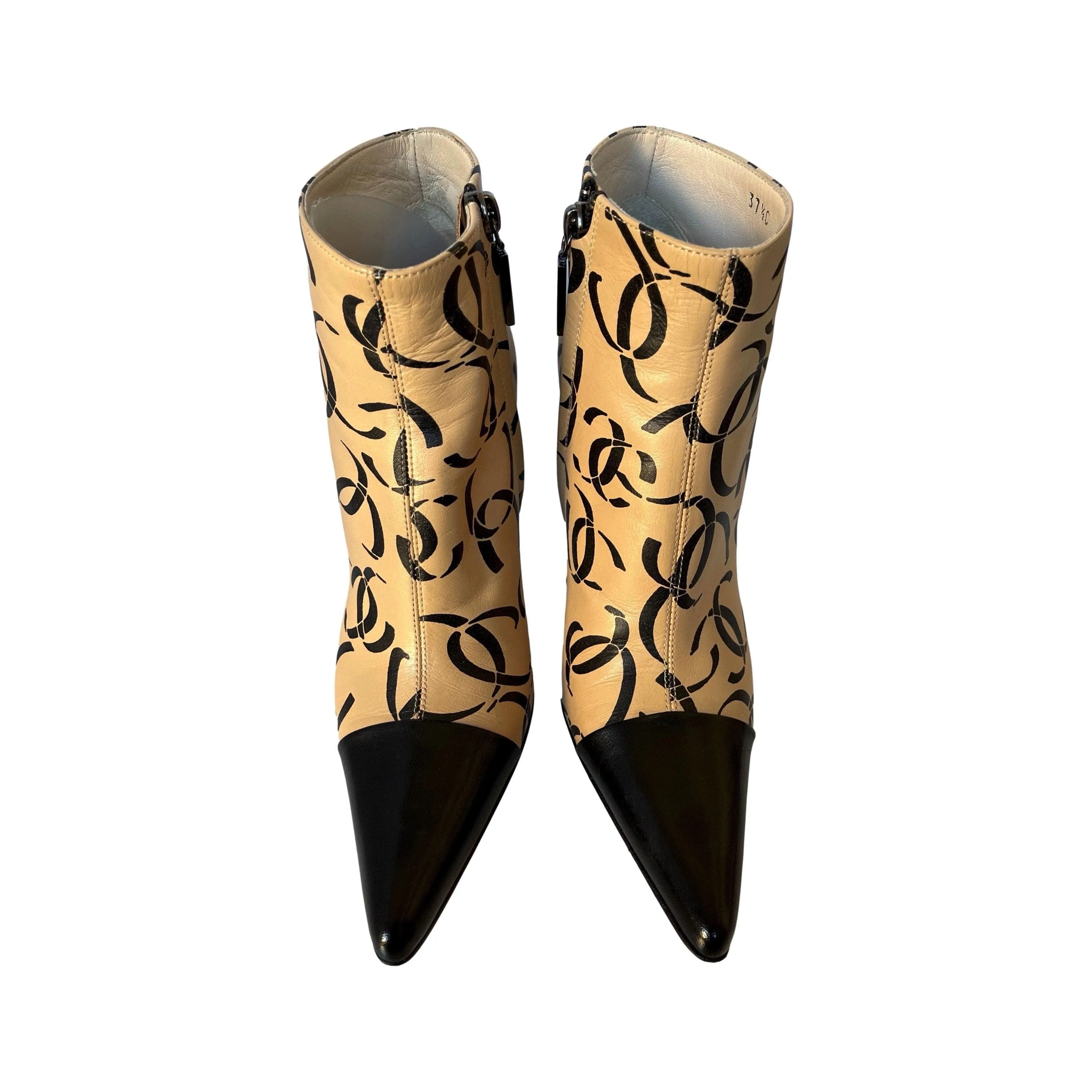 Chanel Nude Logo Boots