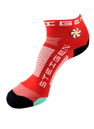 Cherry Red Running Socks ¼ Length