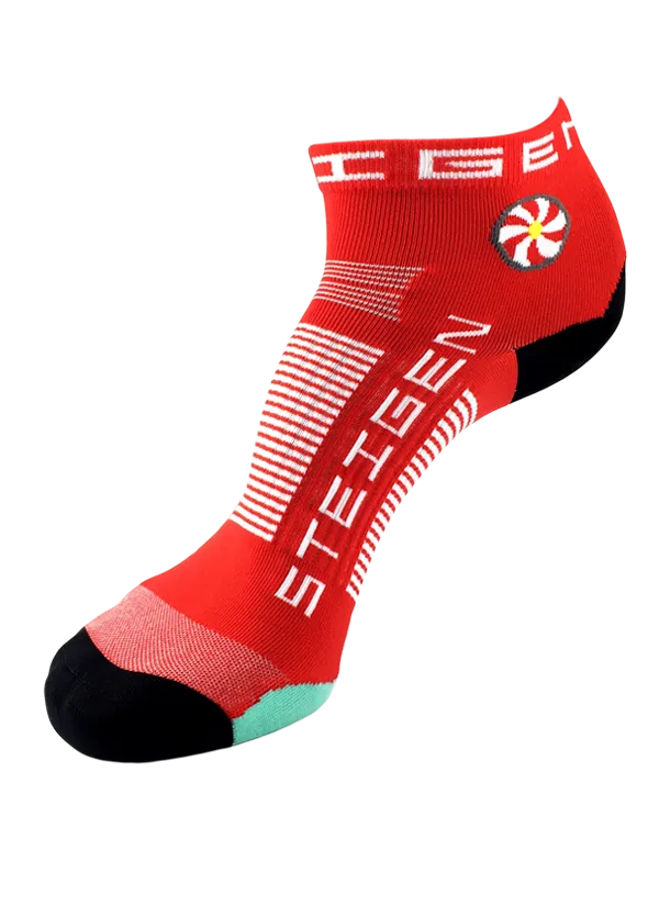 Cherry Red Running Socks ¼ Length