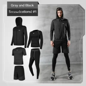 ContiNent 33 5 Pcs/Set Me's Tracksuit Gym Fitness Compression Sports Suit Clothes Running Jogging Sport Wear Exercise Workout Tights