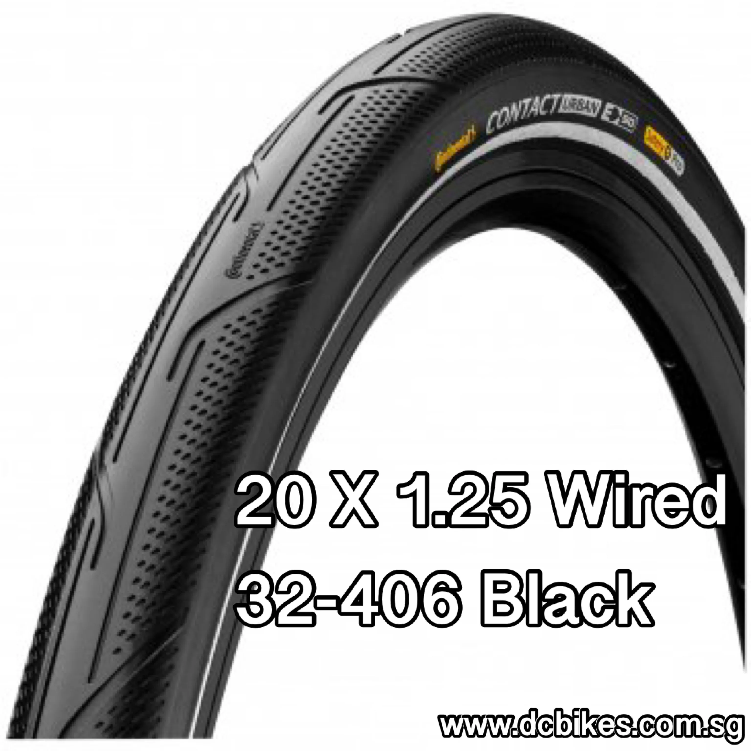Continental 16 X 1.35 | 20 X 1.25 Contact Urban PureGrip Brown | Creme Folding | Black Wired Tyre - 35-349 | 32-406 (1 Tire)
