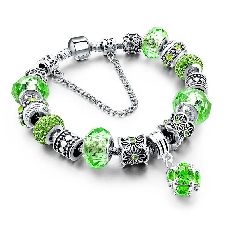 Crystal Bead & Charm Bracelet
