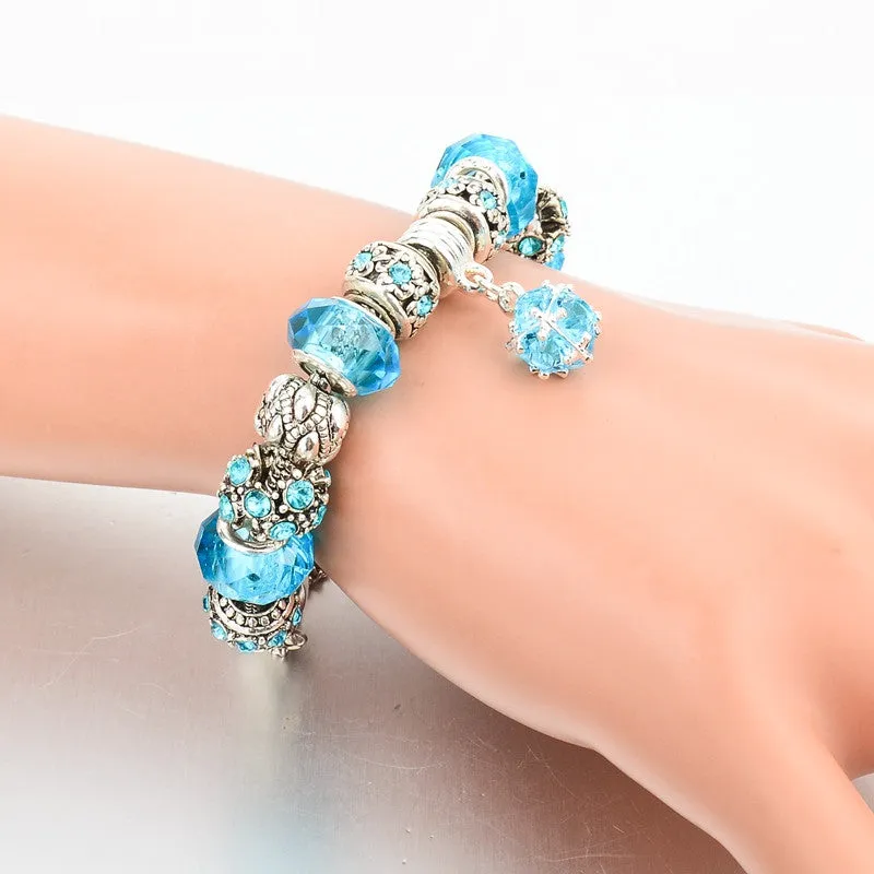 Crystal Bead & Charm Bracelet