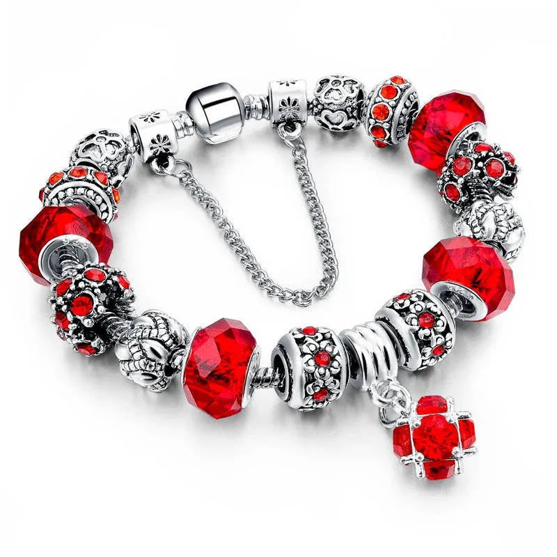 Crystal Bead & Charm Bracelet