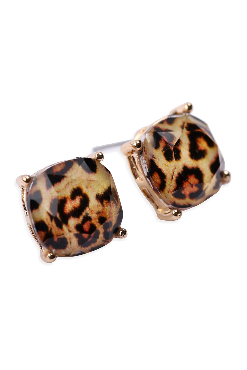 CUSHION GLITTER ACRYLIC POST EARRINGS