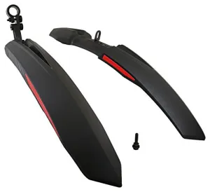 Dark Horse Plastic Bicycle Atom Mudguard with Reflective Tape, Black-Red