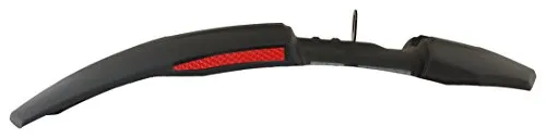 Dark Horse Plastic Bicycle Atom Mudguard with Reflective Tape, Black-Red