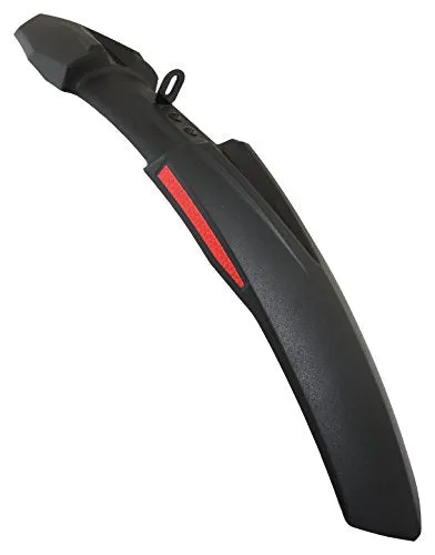 Dark Horse Plastic Bicycle Atom Mudguard with Reflective Tape, Black-Red