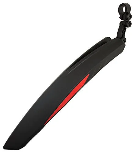 Dark Horse Plastic Bicycle Atom Mudguard with Reflective Tape, Black-Red