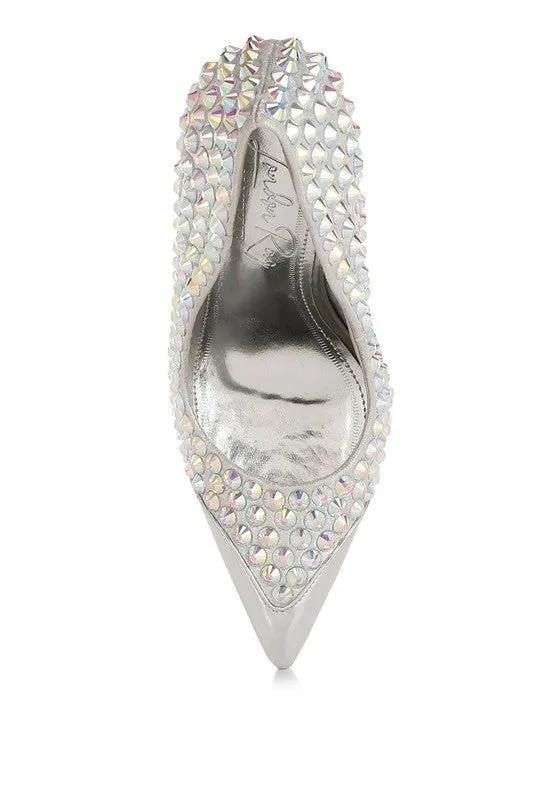 Diamante Embellished Stiletto Pumps