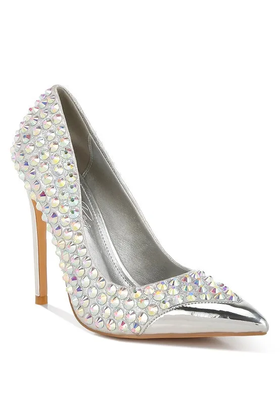 Diamante Embellished Stiletto Pumps