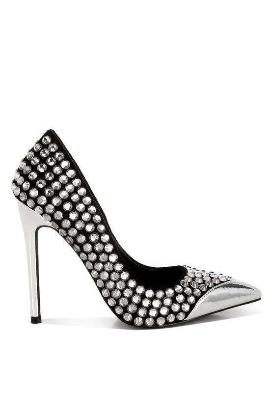 Diamante Embellished Stiletto Pumps