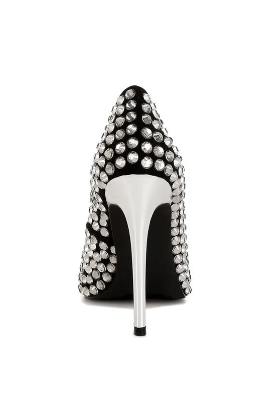 Diamante Embellished Stiletto Pumps