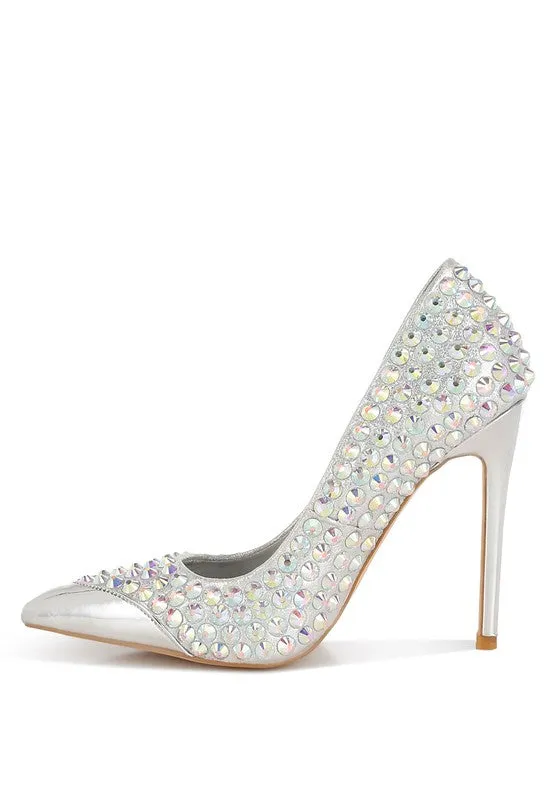 Diamante Embellished Stiletto Pumps