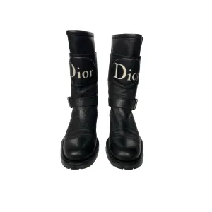 Dior Black Logo Leather Boots