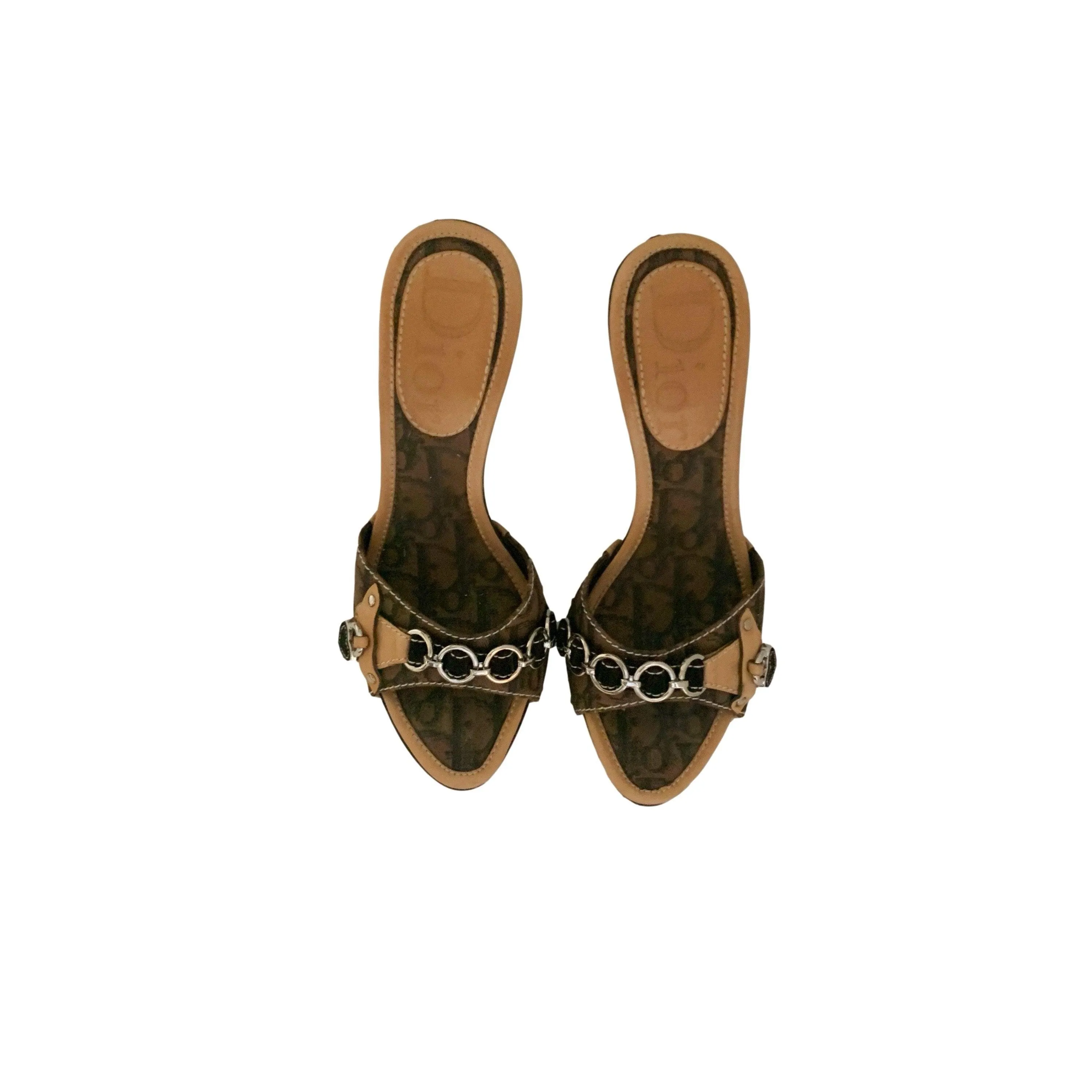 Dior Brown Heart Lock Heels